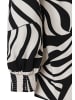 More & More stylishe Langarmbluse, Alloverprint in black/offwhite
