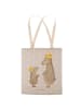 Mr. & Mrs. Panda Tote Bag Bären mit Hut ohne Spruch in Grau Pastell