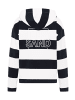 ELBSAND Hoodie Eydis in Cloud White + Coldwater STRIPE