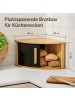Praknu Brotkasten Ecke Holz mit Schiebetür – Platzsparende Brotbox