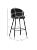 KADIMA DESIGN 2er Set Barhocker Samt Hocker mit Lehne, Küchenhocker in Schwarz
