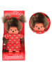 Monchhichi Mädchen im Monchi-Kleid | 20 cm Monchhichi Puppe | zwei rote Zöpfchen