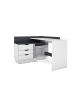 byLiving Schreibtisch Belfast in Weiß / Anthrazit - (B) 129 x (H) 83,5 x (T) 105 cm