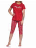 NORMANN Capri Schlafanzug kurzarm Pyjama maritimimen Look - 73995 in rot