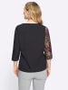 Sieh an! 3/4-Arm-Bluse in schwarz-rot-bedruckt