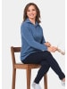 GOLDNER Pullover Sportiver Troyer mit Baumwollanteil in schieferblau / melange