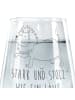 Mr. & Mrs. Panda Trinkglas Sternzeichen Löwe mit Spruch in Transparent