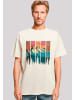 F4NT4STIC Heavy Oversize T-Shirt Berg Sonnenuntergang Retro in sand