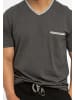 CiTO Schlafanzug - T-Shirt mit Hose lang mit Bund Night & Home in Grau / Schwarz