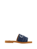 Chloé Denimblau Baumwolle Pantoletten Woody Sandalen