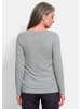 GOLDNER Kurzgröße:  Motivshirt mit Glitzersteinen in grau / melange