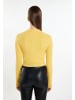 myMo Damen Cropped Strickjacke in Hellgelb