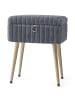 SONGMICS Sitzhocker Glamor in Grau - (B)30 x (H)50 x (T)40 cm