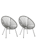 Beliani 2er-Set Cocktailsessel ACAPULCO II in Grau/Schwarz