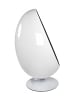 KADIMA DESIGN Wohnzimmer Eiersessel COCOON aus Glasfaser | Retro Design in Weiß-Schwarz