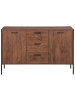 Beliani Sideboard TIFTON in Braun/Schwarz - (W) 123 x (H) 78 x (L) 39 cm