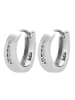 Adeliás Damen Ohrringe – Klappcreole aus 925 Silber mit Zirkonia in silber