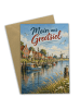 Mr. & Mrs. Panda Grußkarte Hafen nostalgisch Design mit Spruch in Weiß