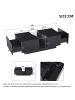 ABRIHOME LED-Couchtisch mit 2 Schubladen und Acrylplatte in Schwarz