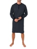 NORMANN Langarm Nachthemd Bündchen Minimalprint in marine