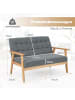 COSTWAY 2 Sitzer Sofa in Grau