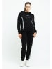 Tom Barron Freizeitanzug Tom Barron Women Regular Fit Line Pattern Sweatshirt Hoddie And Pant Set in black