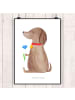Mr. & Mrs. Panda Poster Hund Blume ohne Spruch in Weiß