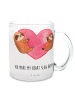 Mr. & Mrs. Panda Teetasse Faultiere Herz mit Spruch in Transparent