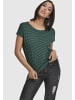 Urban Classics Urban Classics Damen Ladies Yarn Dyed Baby Stripe Tee in darkfreshgreen/black