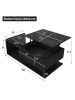 ABRIHOME Couchtisch Beistelltisch mit Glas und LED, Schwarz