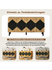 ABRIHOME Sideboard in Holzfarbe Schwarz 140x40x70 cm mit 2 Türen Rautenmuster