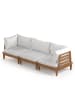 home24 Loungegruppe Livaro 3-teilig in Akazie Braun / Creme
