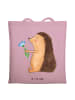 Mr. & Mrs. Panda Strandtasche Igel Blumen ohne Spruch in Rosa Pastell