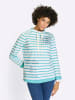 Sieh an! Sweatshirt in aquamarin-ecru-geringelt