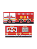 58 aufm Kessel KINDERBETT Karolina 210x114x106 Massivholz Weiß Textilset Feuerwehr
