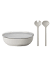 Mepal Servierschale mit Deckel & Salatbesteck Silueta in 4000 ml in Nordic White