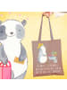 Mr. & Mrs. Panda Beutel Freundlichkeiten verbreiten mit Spruch in Braun Pastell