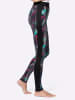 Sieh an! Leggings in schwarz-fuchsia-bedruckt