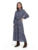 Betty Barclay Hemdblusenkleid mit Bindegürtel in Blau/Braun