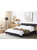 Beliani Doppelbett FITOU in Schwarz/Dunkler Holzfarbton - (W) 190 x (H) 87 x (L) 214 cm