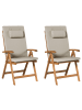 Beliani 4er-Set Esszimmerstuhl JAVA PREMIUM in Braun/Beige
