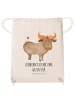 Mr. & Mrs. Panda Jutebeutel Sternzeichen Stier mit Spruch in Creme