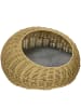 Pawhut Rattan Katzenkorb Braun Metall