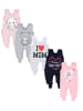 TupTam Baby Strampler mit Aufdruck Spruch 5er Pack in rosa/grau