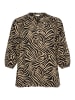KAFFE curve Langarm-Bluse KCmille Regular fit in Chinchilla/Black Animal Print