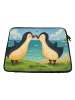Mr. & Mrs. Panda Laptoptasche Pinguine Kuss Design ohne Spruch in Weiß