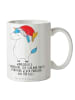 Mr. & Mrs. Panda Bedruckte Tasse Einhorn Weihnachtsmann mit Spruch in Weiß