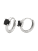 faina Women Huggie Earrings in Silver Black