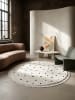 KADIMA DESIGN Teppich rund Abstrakt weich wohnlich Wohnzimmer Schlafzimmer gemütlich in Creme