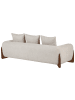 Beliani 3-Sitzer Sofa VINLIDEN in Beige/Braun - (W) 217 x (H) 62 x (L) 87 cm